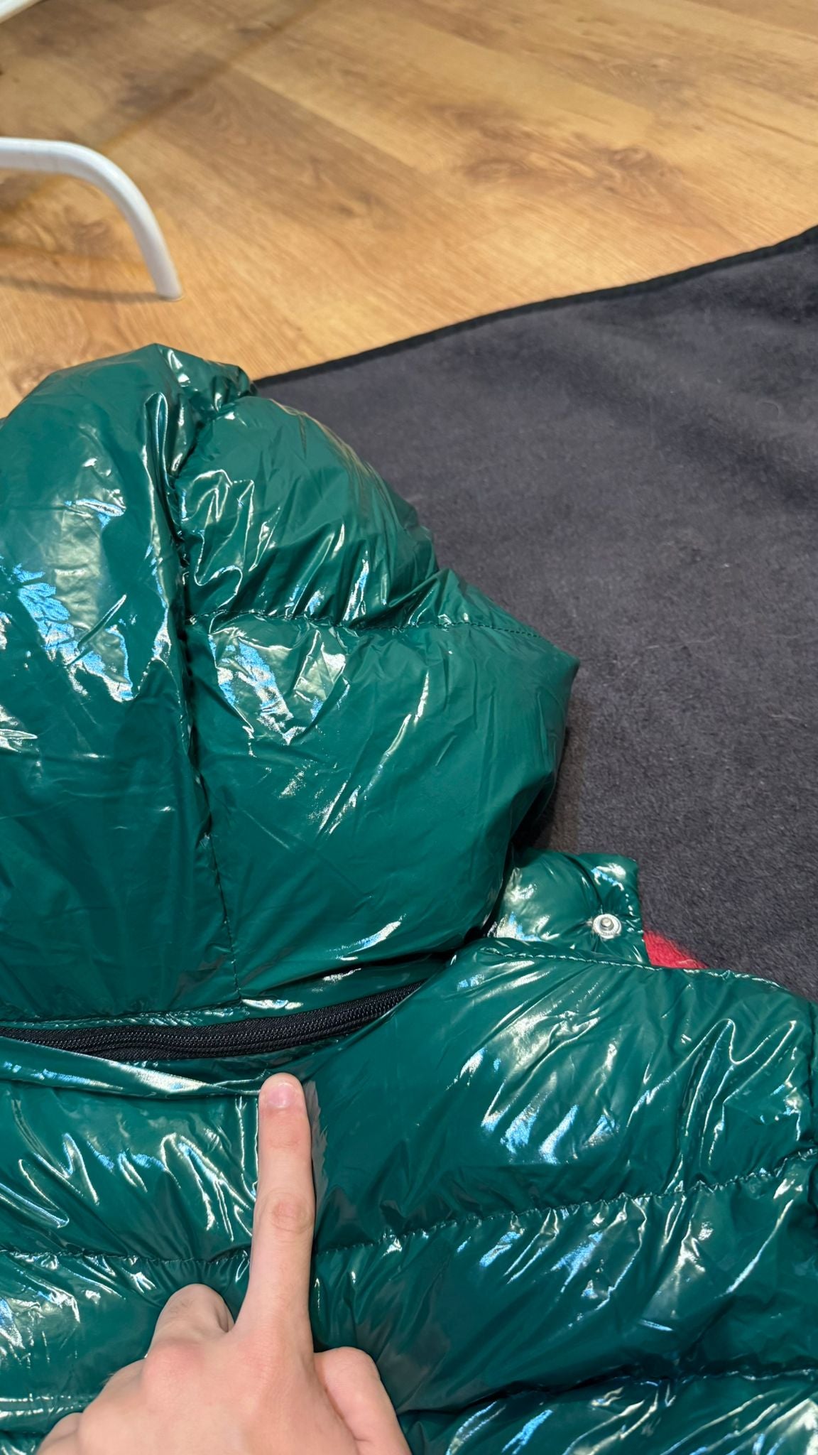 Geaca Lacoste Relaxed Fit Glossy Crocodile - Verde